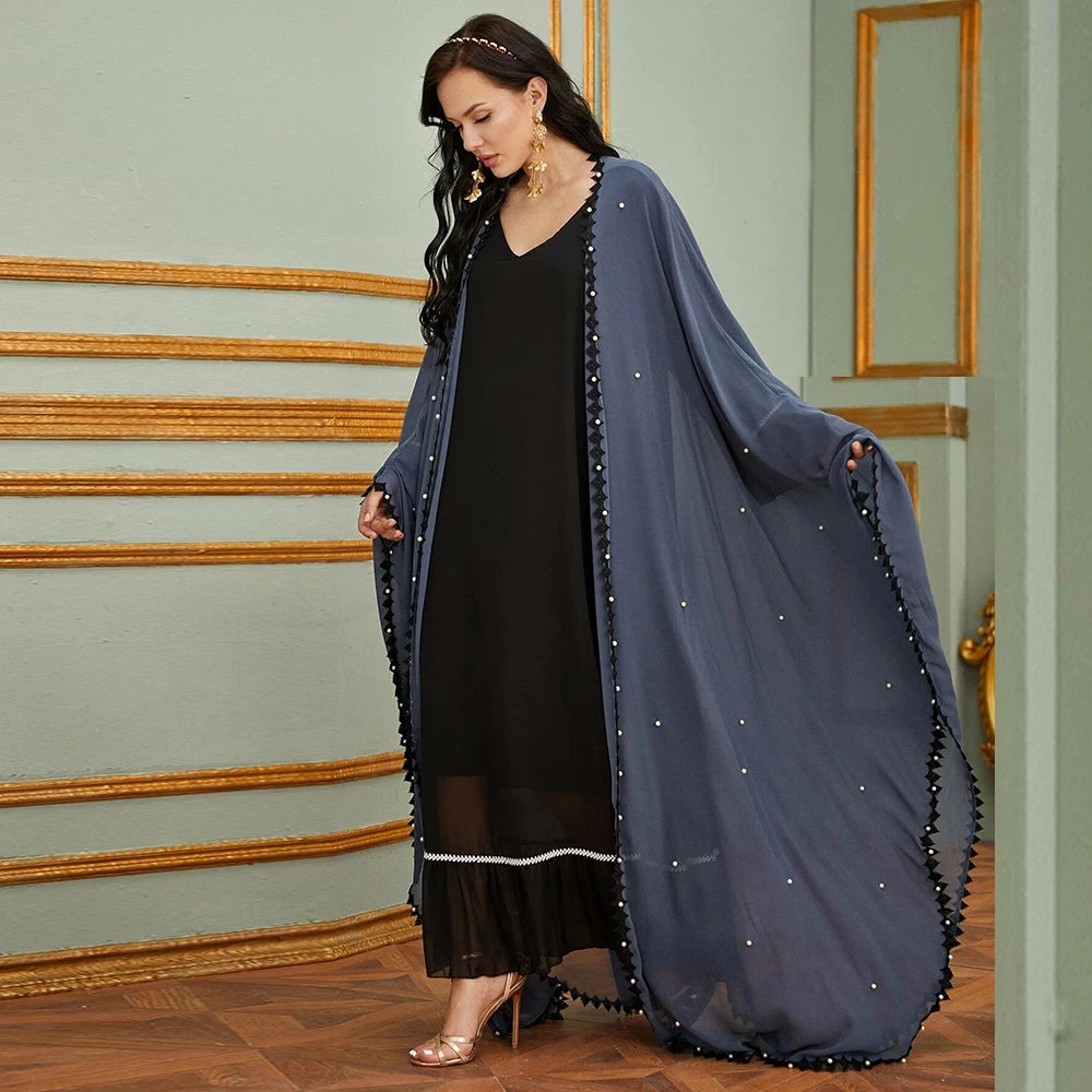 Abaya kaftan Dubaï — kimono cardigan élégant
