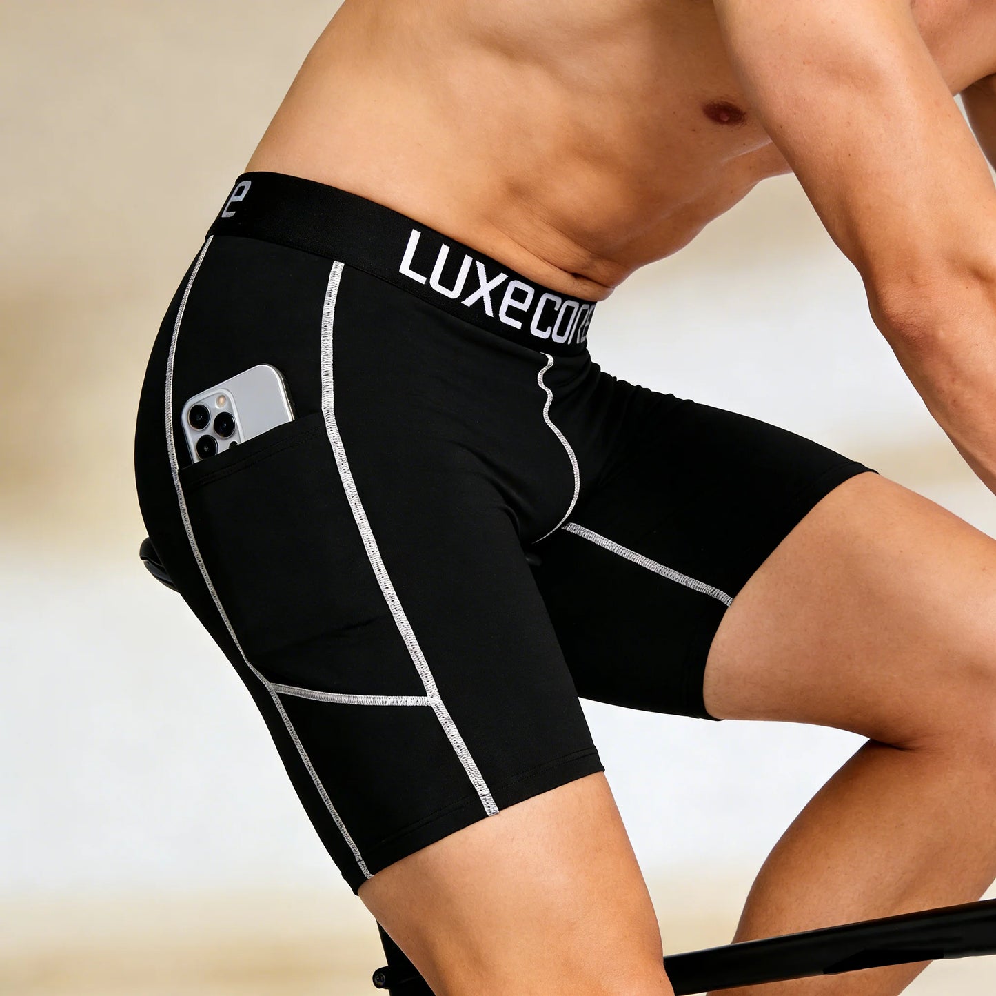 Men Sports Leggings Fitness Elastic Compression Tights Drying Quick Size Fitness Plus Pants Running Training Stretch Shorts