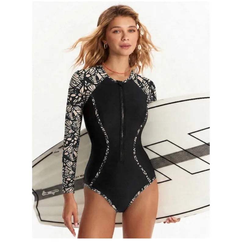 Maillot de bain manches longues en filet - collection ete
