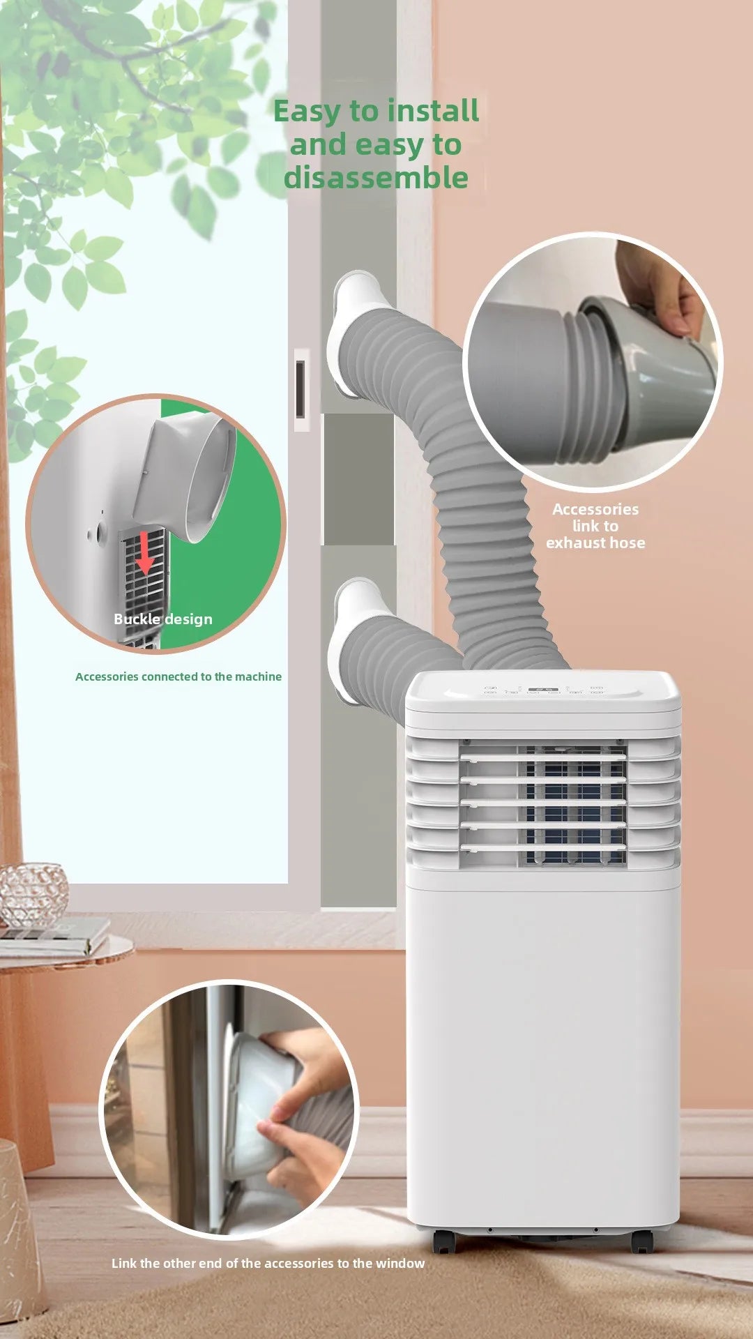 Portable 7000btu Electric Air Conditioning System New Mobile AC Cooler for Cars  Hotels-Plastic Cooling Only
