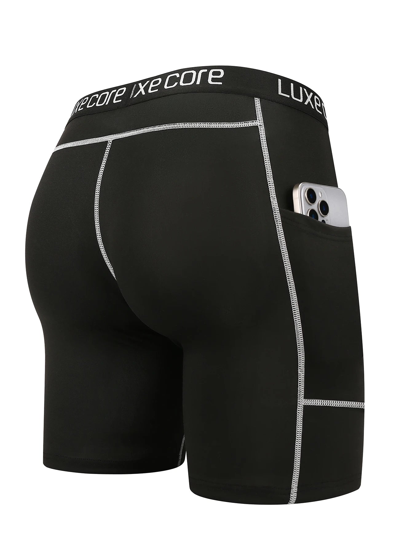 Men Sports Leggings Fitness Elastic Compression Tights Drying Quick Size Fitness Plus Pants Running Training Stretch Shorts