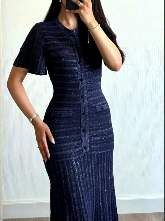 Robe longue en maille scintillante Bonnaff - visuel principal optimise