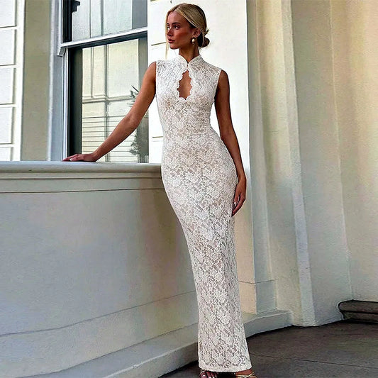 Robe longue ajouree effet dentelle Bonnaff - visuel principal optimise