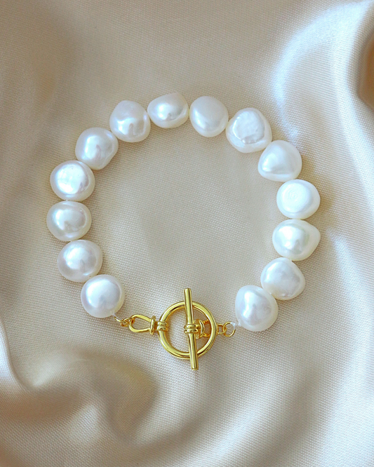 Bracelet perles d'eau douce & argent 925 - style baroque