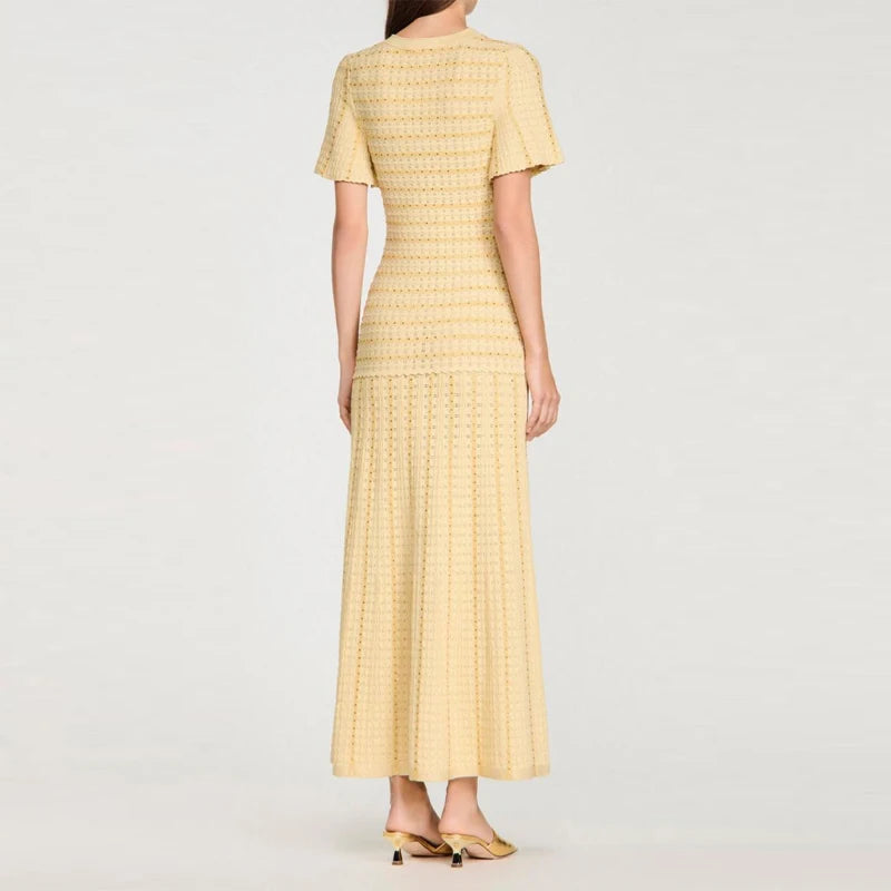 Robe longue en maille scintillante