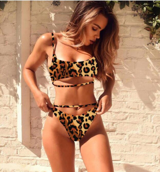Bikini leopard femme - maillot deux pieces ete